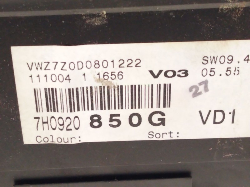 Recambio de cuadro instrumentos para volkswagen transporter t4 furgón (70a, 70h, 7da, 7dh) 2.5 referencia OEM IAM 7H0920850  