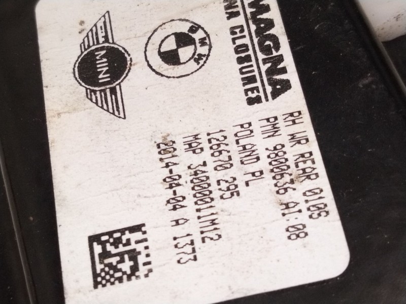 Recambio de elevalunas trasero derecho para mini mini countryman (r60) one d referencia OEM IAM 12667029  