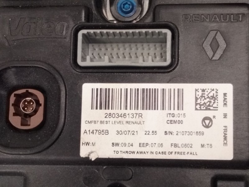 Recambio de pantalla multifuncion para renault clio v (b7_) 1.5 blue dci 100 (b7ad) referencia OEM IAM 280346137R  