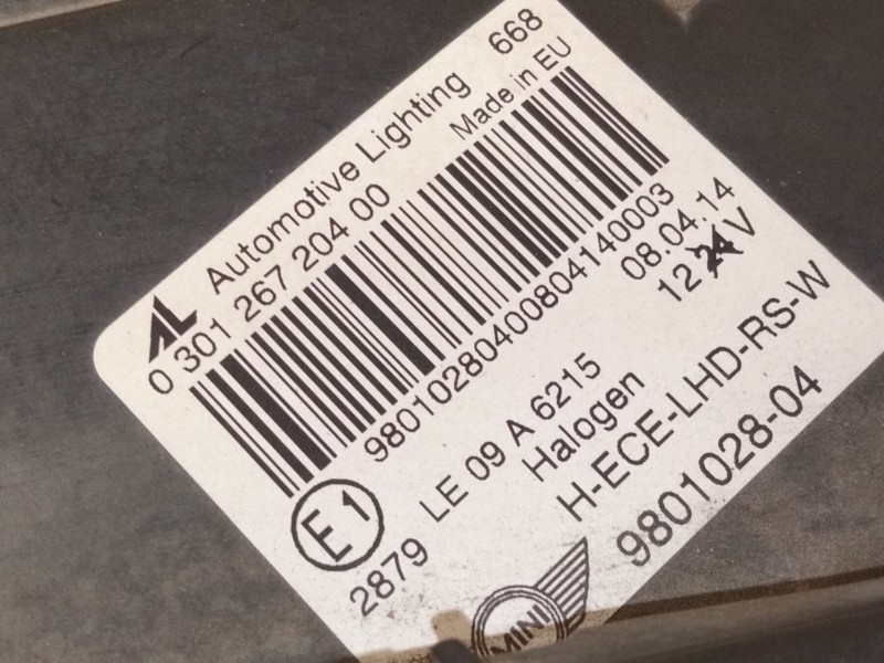 Recambio de faro derecho para mini mini countryman (r60) one d referencia OEM IAM 9801028 0301267204 