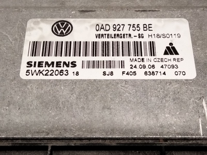 Recambio de centralita cambio automatico para volkswagen touareg (7la, 7l6, 7l7) 2.5 r5 tdi referencia OEM IAM 0AD927755  