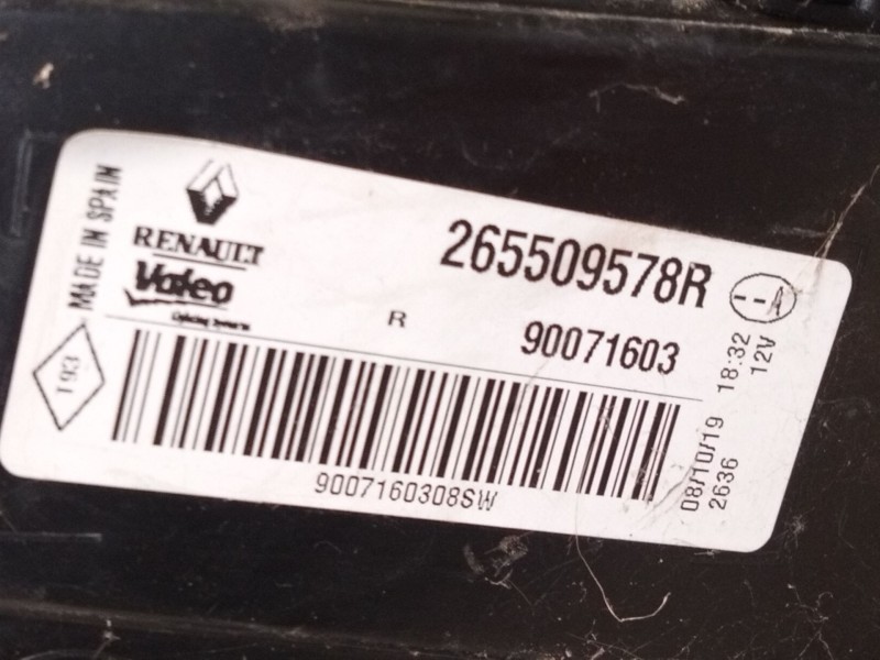 Recambio de piloto trasero derecho para renault megane iv fastback (b9a/m/n_) 1.3 tce 140 (b9nb) referencia OEM IAM 265508578R  