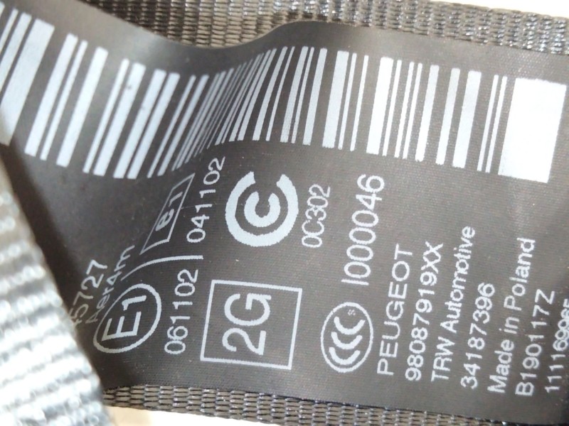 Recambio de cinturon seguridad trasero izquierdo para peugeot 308 ii (lb_, lp_, lw_, lh_, l3_) 1.2 thp 130 referencia OEM IAM 98