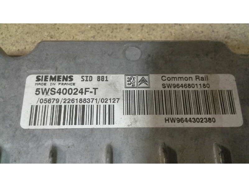 Recambio de centralita motor uce para peugeot 406 berlina (s1/s2) sv turbo referencia OEM IAM 5WS40024FT 9646801180 9644302380