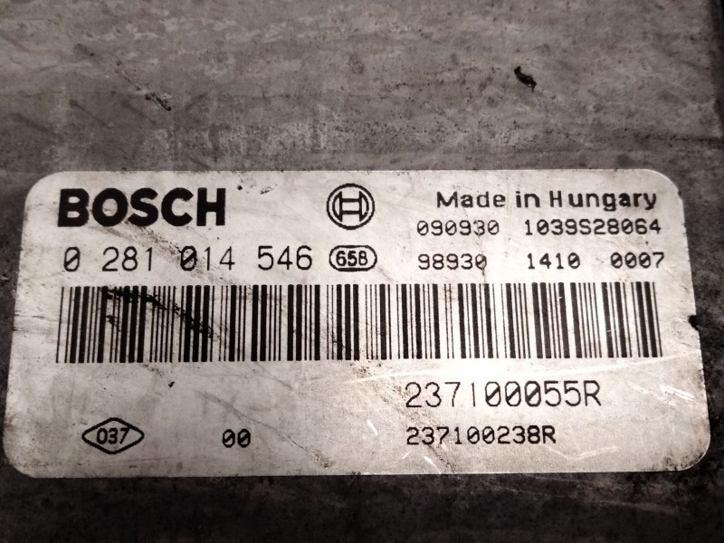 Recambio de centralita motor uce para renault grand scénic iii (jz0/1_) 1.9 dci referencia OEM IAM 237100055R 0281014546 
