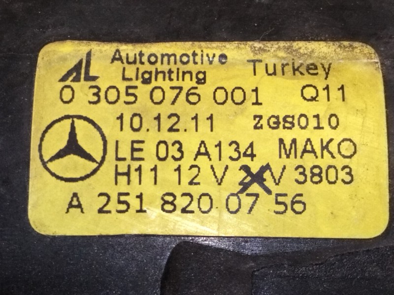 Recambio de faro antiniebla izquierdo para mercedes-benz clase glk (x204) 220 cdi 4-matic (204.984, 204.997) referencia OEM IAM 