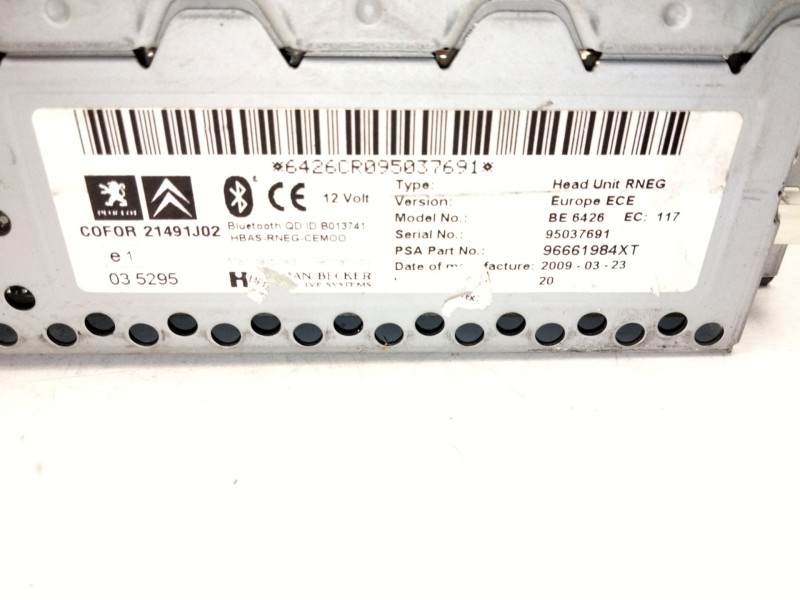 Recambio de sistema audio / radio cd para peugeot 3008 monospace (0u_) 1.6 hdi referencia OEM IAM   
