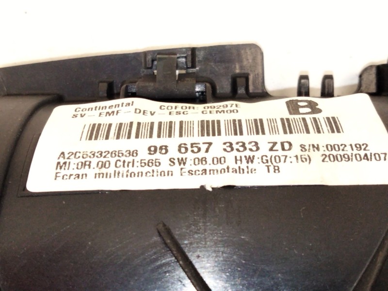 Recambio de pantalla multifuncion para peugeot 3008 monospace (0u_) 1.6 hdi referencia OEM IAM 96657333  