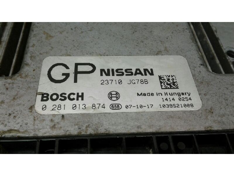 Recambio de centralita motor uce para nissan x-trail (t31) le referencia OEM IAM 0281013874 23710JG78B 