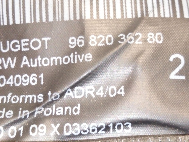 Recambio de cinturon seguridad trasero izquierdo para peugeot 3008 monospace (0u_) 1.6 hdi referencia OEM IAM 9682036280  