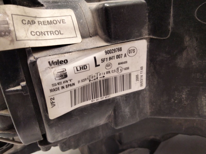 Recambio de faro izquierdo para seat leon (5f1) 2.0 cupra referencia OEM IAM 5F1941007  