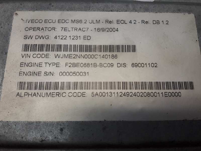 Recambio de centralita motor uce para iveco stralis 430 referencia OEM IAM 0281001527 F2BE0681ABC09 504078154