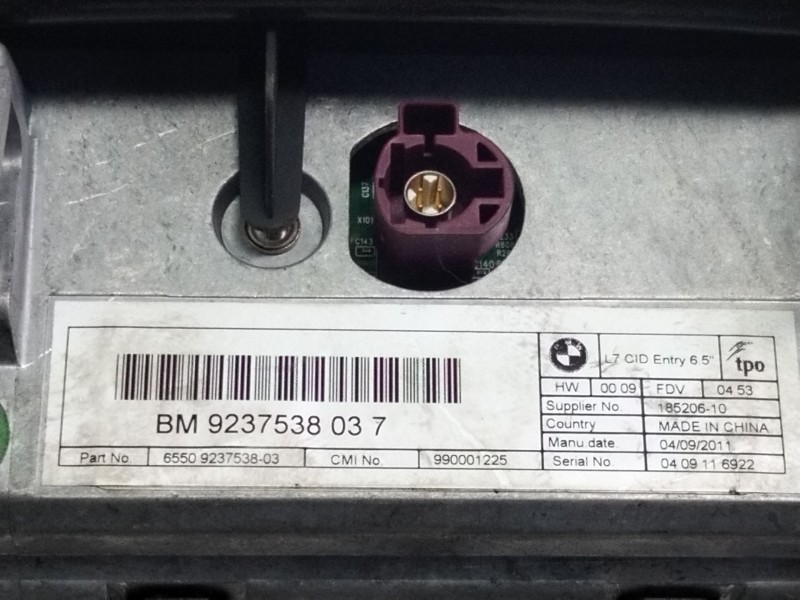 Recambio de sistema navegacion gps para bmw serie 1 lim. (f20) 120d referencia OEM IAM 9237538037 65509237538-03 BM9237538 03 7