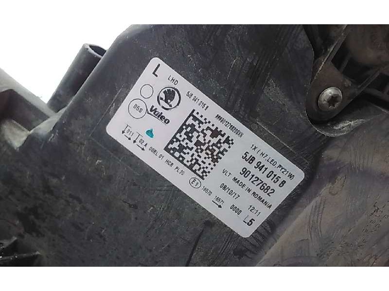 Recambio de faro izquierdo para skoda rapid active referencia OEM IAM 5JB941015B  