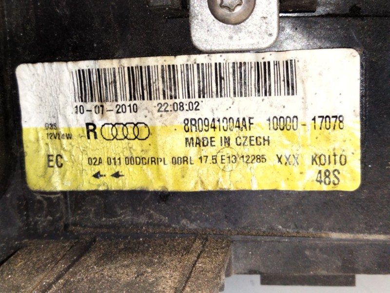 Recambio de faro derecho para audi q5 (8rb) 2.0 tdi quattro referencia OEM IAM 8R0941004  