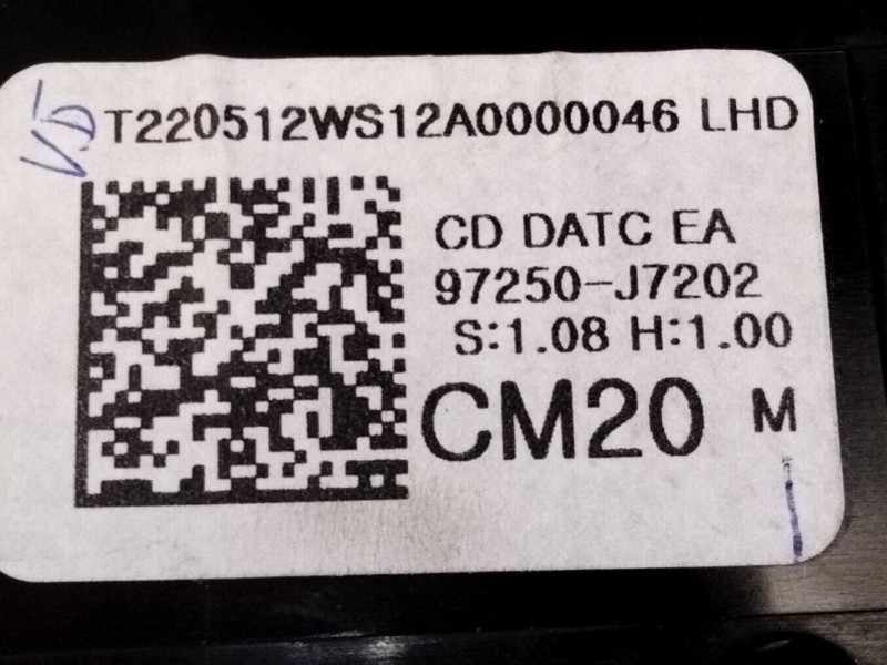 Recambio de mando calefaccion / aire acondicionado para kia xceed (cd) 1.0 t-gdi referencia OEM IAM 97250J7202  