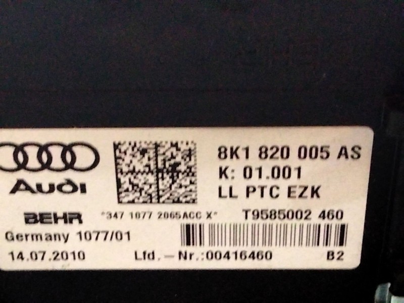 Recambio de calefaccion entera normal para audi q5 (8rb) 2.0 tdi quattro referencia OEM IAM 8K1820005  