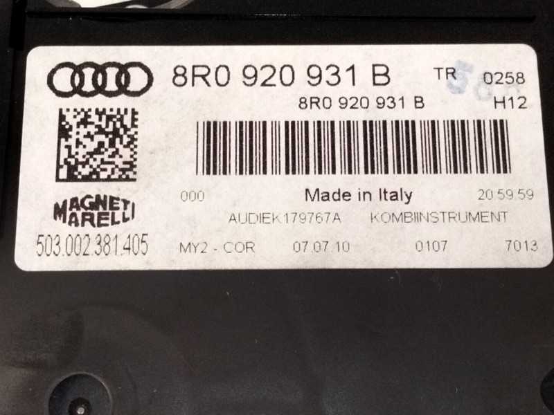 Recambio de cuadro instrumentos para audi q5 (8rb) 2.0 tdi quattro referencia OEM IAM 8R0920932  