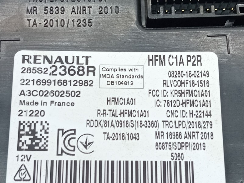 Recambio de modulo electronico para renault clio v (b7_) 1.5 blue dci 100 (b7ad) referencia OEM IAM 285S22368R  