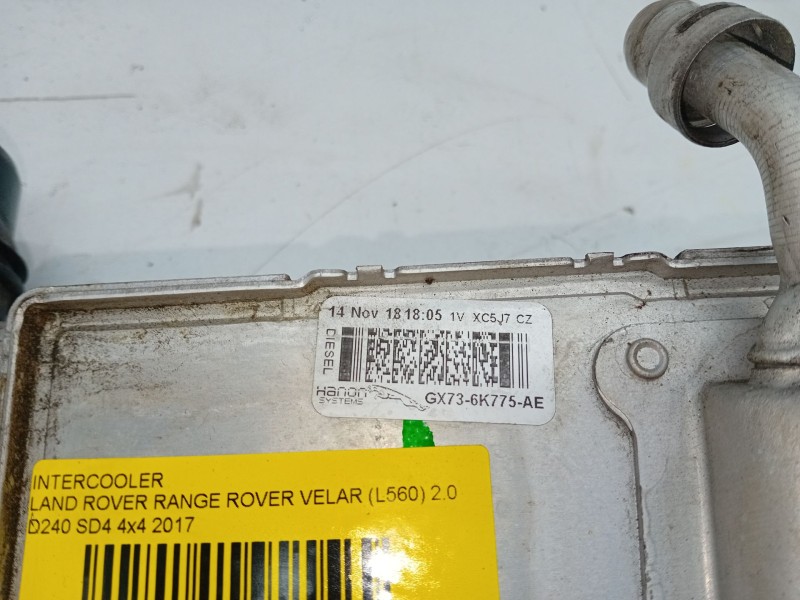 Recambio de intercooler para land rover range rover velar (l560) 2.0 d240 sd4 4x4 referencia OEM IAM GX736K775  
