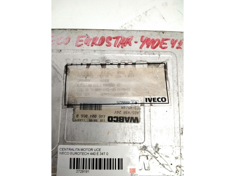 Recambio de centralita motor uce para iveco eurotech 440 e 34t referencia OEM IAM 4460040660  