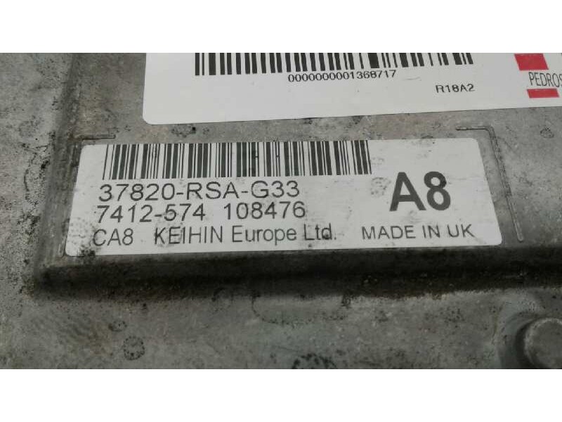 Recambio de centralita motor uce para honda civic lim.4 (fd) 1.8 vtec cat referencia OEM IAM 37820RSAG33 67 7412574108476