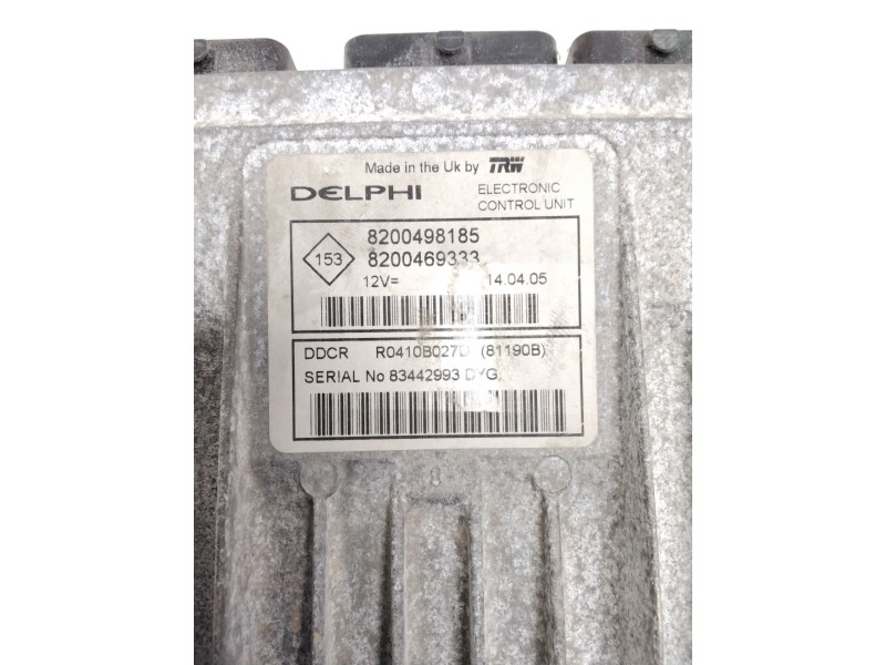 Recambio de centralita motor uce para nissan kubistar (x76) 1.5 dci turbodiesel cat referencia OEM IAM 8200469333 8200498185 R04