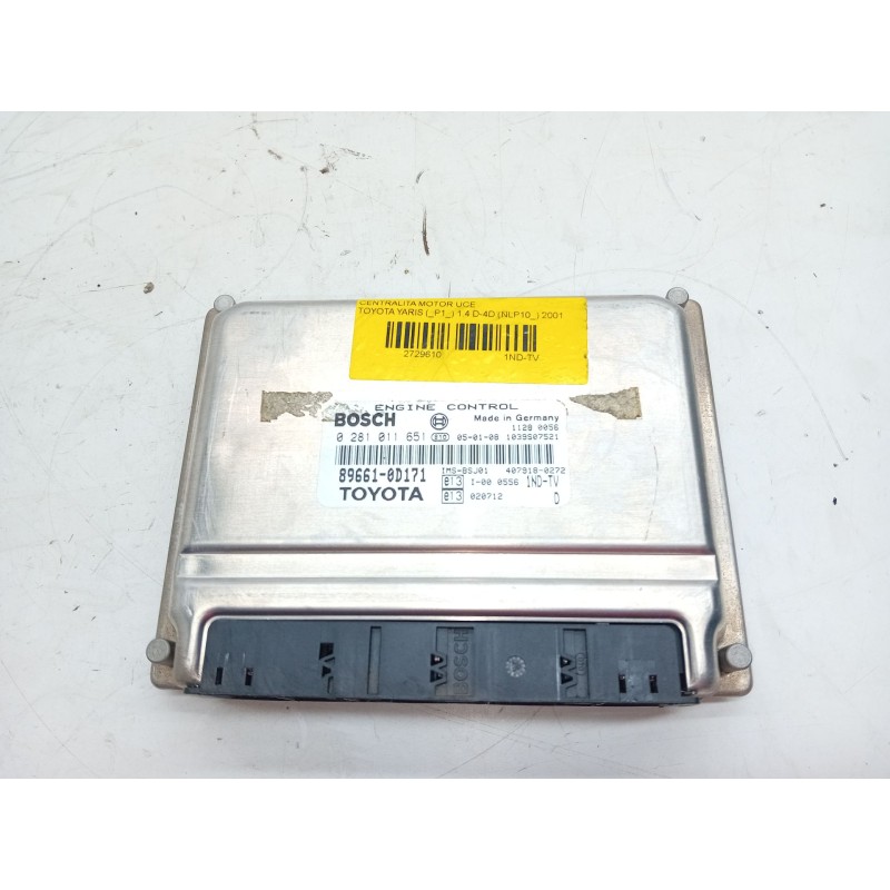Recambio de centralita motor uce para toyota yaris (_p1_) 1.4 d-4d (nlp10_) referencia OEM IAM 896610D171  