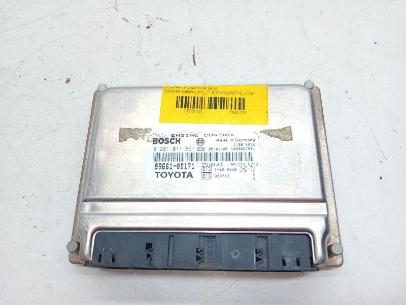 Recambio de centralita motor uce para toyota yaris (_p1_) 1.4 d-4d (nlp10_) referencia OEM IAM 896610D171  