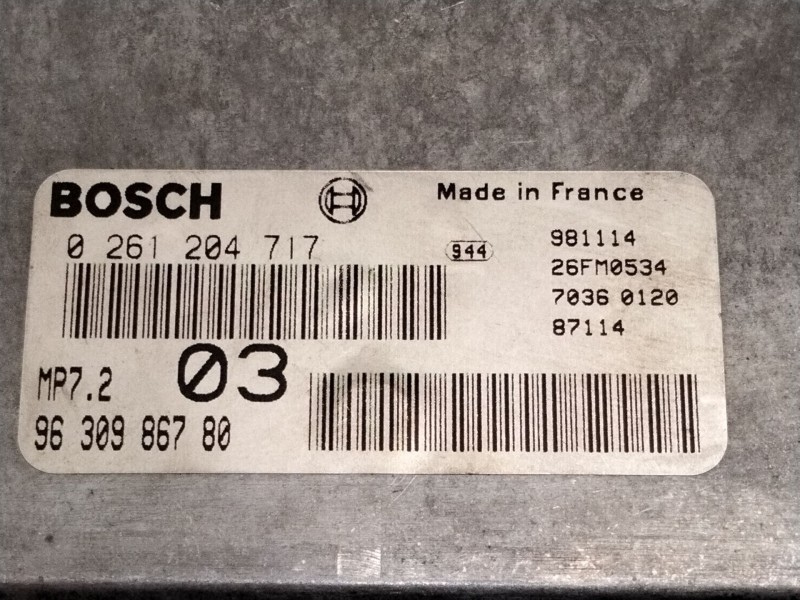 Recambio de centralita motor uce para peugeot 306 break style referencia OEM IAM 9630986780 0261204717 
