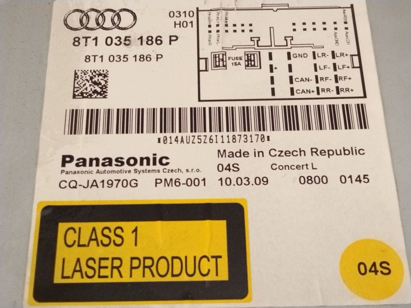 Recambio de sistema audio / radio cd para audi q5 (8rb) 2.0 tdi quattro referencia OEM IAM 8T1035186  