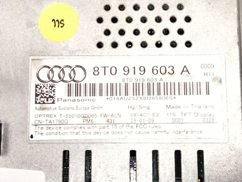 Recambio de pantalla multifuncion para audi q5 (8rb) 2.0 tdi quattro referencia OEM IAM 8T0919603  