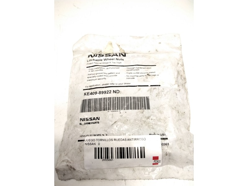 Recambio de juego tornillos ruedas para nissan referencia OEM IAM KE40989922ND  