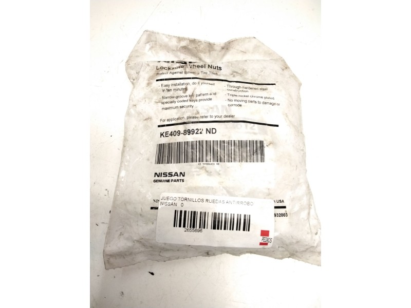 Recambio de juego tornillos ruedas para nissan referencia OEM IAM KE40989922ND  