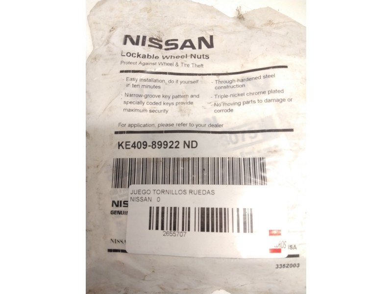 Recambio de juego tornillos ruedas para nissan referencia OEM IAM KE40989922ND  