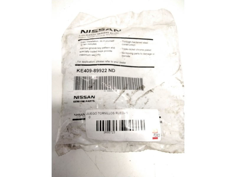 Recambio de juego tornillos ruedas para nissan referencia OEM IAM KE40989922ND  