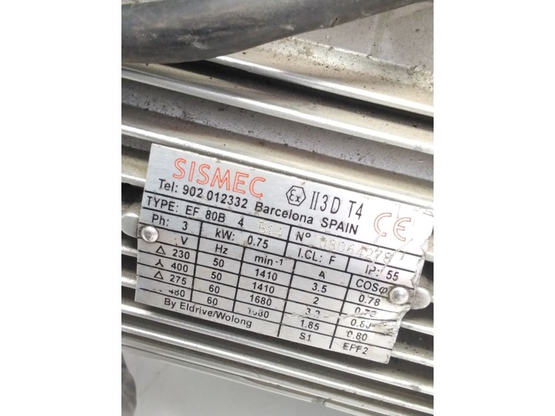 Recambio de motor electrico para  referencia OEM IAM II3DT4 EF80B4B14 MOTOR CADENA TRANSPORTADORA SISMEC