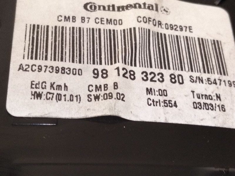 Recambio de cuadro instrumentos para citroën c4 aircross 1.6 hdi 115 referencia OEM IAM 9812832380  