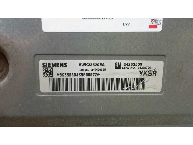 Recambio de centralita motor uce para cadillac srx 3.6 v6 cat referencia OEM IAM 5WK33520EA 24233506 