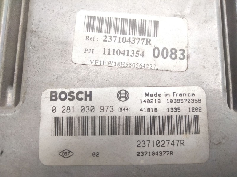 Recambio de centralita motor uce para renault kangoo profesional referencia OEM IAM 237102747R 0281030973 