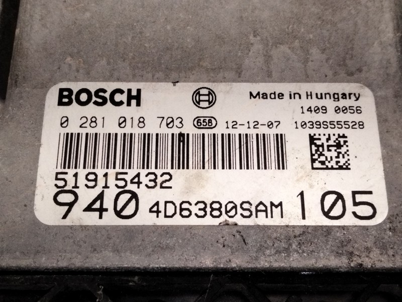 Recambio de centralita motor uce para alfa romeo giulietta (191) distinctive referencia OEM IAM 51915432 0281018703 