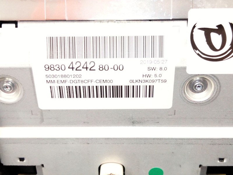 Recambio de pantalla multifuncion para peugeot 3008 ii suv (mc_, mr_, mj_, m4_) 1.5 bluehdi 130 referencia OEM IAM 9830424280  