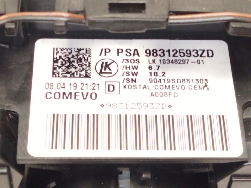 Recambio de anillo airbag para peugeot 3008 ii suv (mc_, mr_, mj_, m4_) 1.5 bluehdi 130 referencia OEM IAM 98312593ZD  