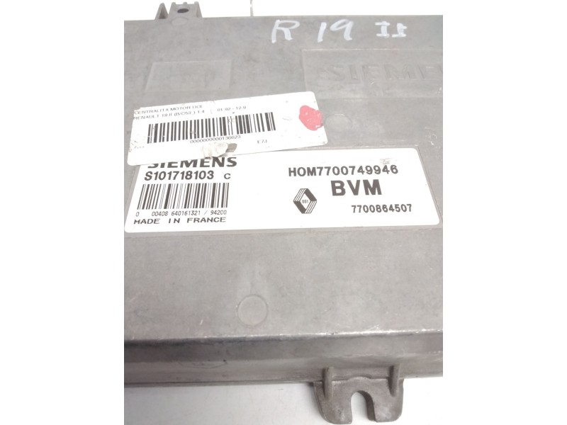 Recambio de centralita motor uce para renault 19 (b/c/l53) referencia OEM IAM S101718103C HOM7700749946 7700864507