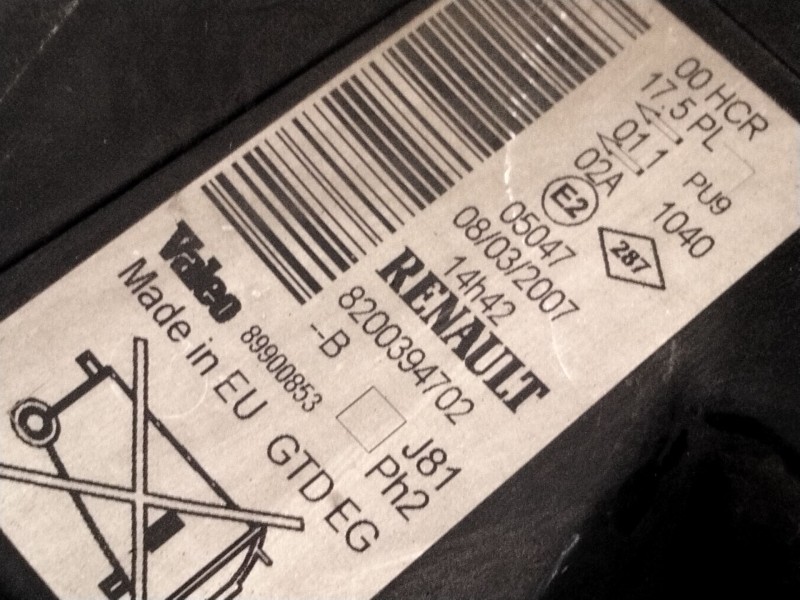 Recambio de faro izquierdo para renault espace iv (jk0/1_) 2.0 dci (jk02, jk03) referencia OEM IAM 8200394702  