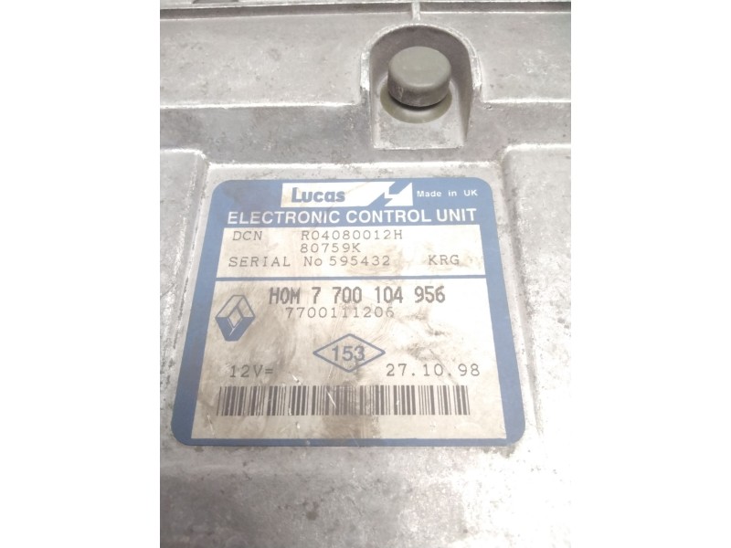 Recambio de centralita motor uce para renault kangoo (f/kc0) rn/alap modell (kcoa/c/d/e/h/u) referencia OEM IAM H0M7700104956 77