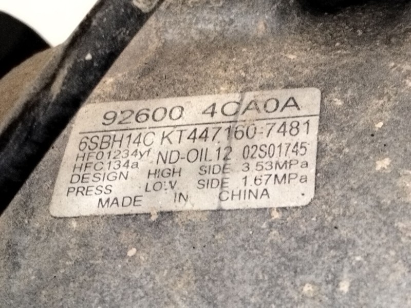 Recambio de compresor aire acondicionado para nissan x-trail iii (t32_, t32r, t32rr) 1.6 dci (t32) referencia OEM IAM 926004CA0A