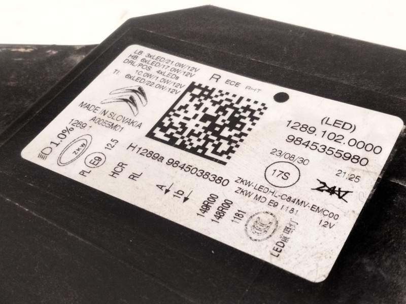 Recambio de faro derecho para citroën c5 aircross (a_) 1.6 thp 150 (a45gxj) referencia OEM IAM 9845355980  