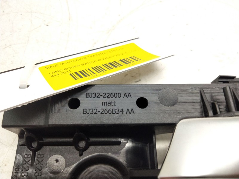 Recambio de maneta interior trasera derecha para land rover range rover evoque (l538) 2.0 4x4 referencia OEM IAM BJ3222600  