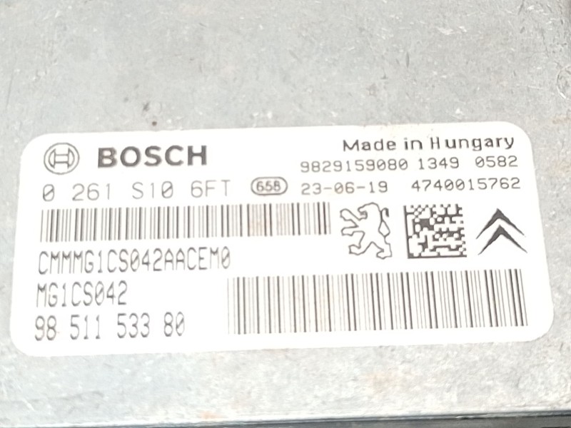 Recambio de centralita motor uce para citroën c5 aircross (a_) 1.6 thp 150 (a45gxj) referencia OEM IAM 9851153380 0261S106FT 